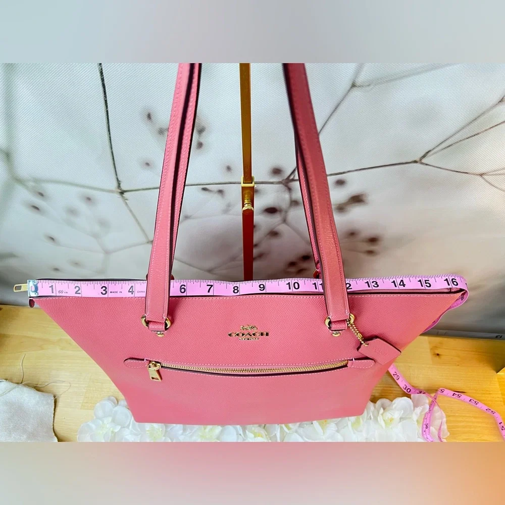 Coach Gallery Tote Shoulder Bag In Pink Taffy with Gold Accents - Picture 10 of 14